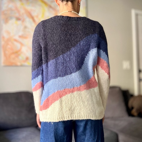 Sézane Winnie Jumper Pullover Sweater - Multicolor White Blue and Pink- Size S - Picture 3 of 11